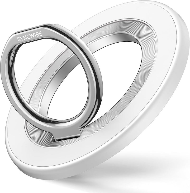 Syncwire Magnetic Phone Ring Holder for MagSafe, 360° Rotation Cell Phone Grip Stand Finger Ring Kickstand Two-Sided Magnet Compatible with iPhone 17 Pro Max 16 15 14 13 12 MagSafe Accessories - Image 1